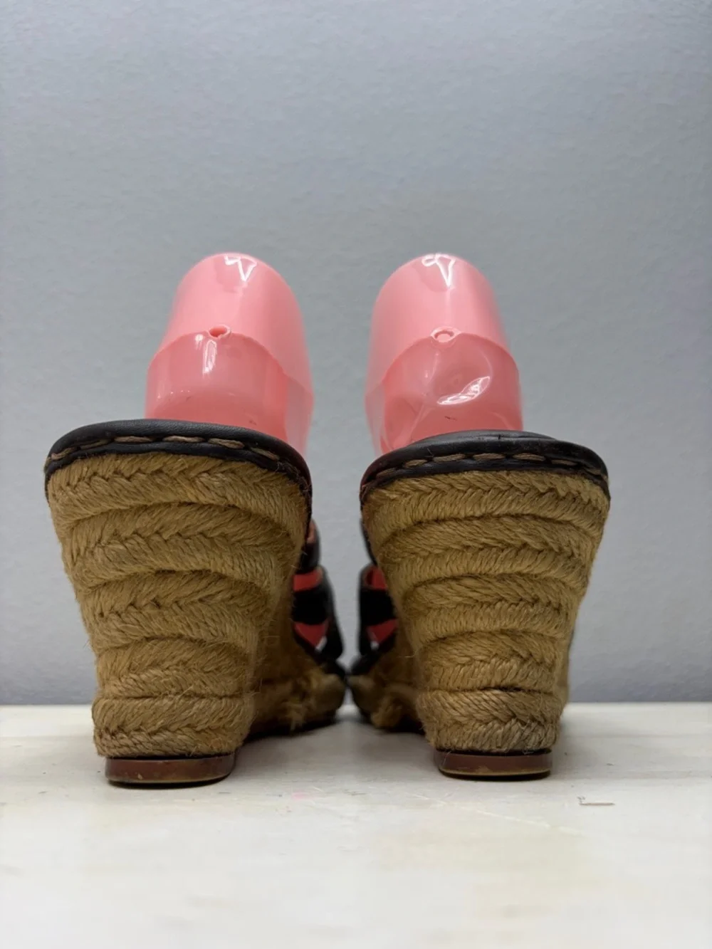 Brown Leather Crisscross Espadrille Wedge Sandal 10
